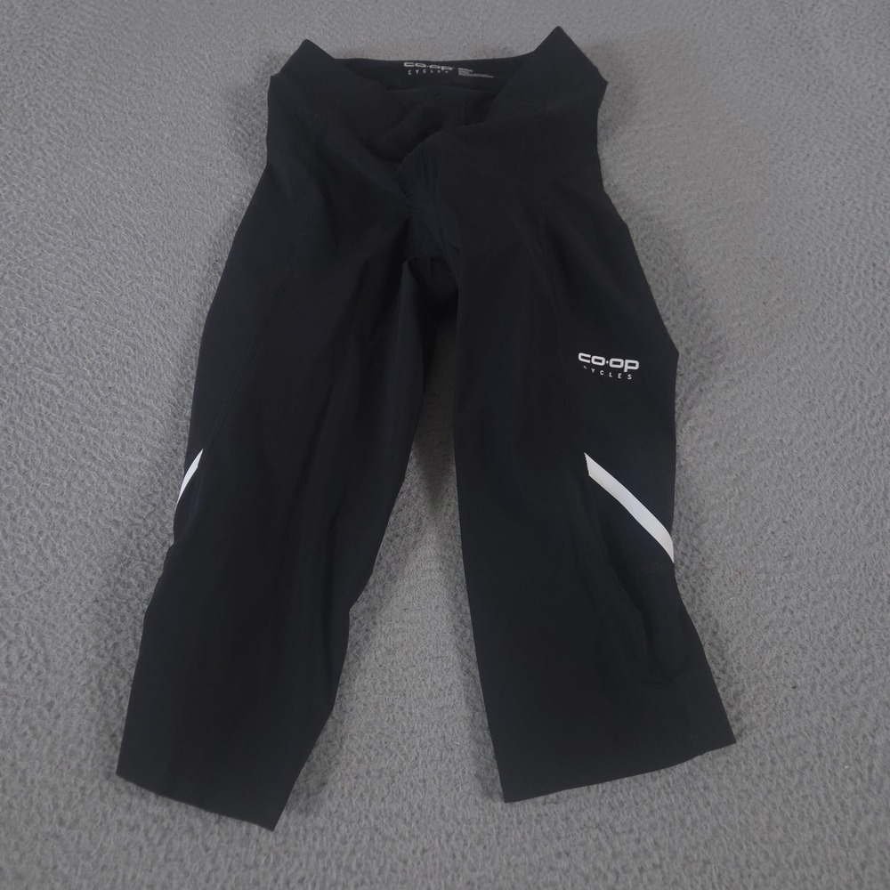 Co-op Cycles Pants Womens Medium Black Cycling Capris Padded Reflective Leggings